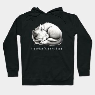 "I couldn't care less" sleeping sarcastic cat Hoodie